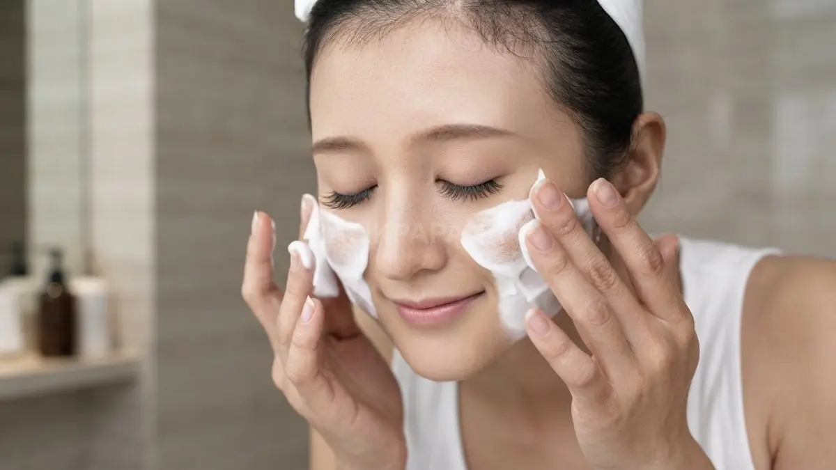 Tahap awal skincare malam dimulai dengan membersihkan wajah agar kulit tetap bersih, nyaman, dan lembap (BTV/Ai)