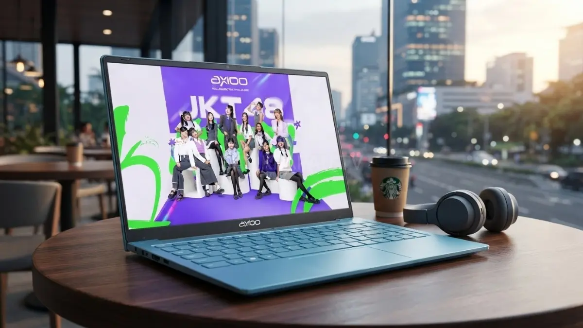 Warna Lain Dari Axioo Hype 5 AMD Ryzen 5 edisi kolaborasi JKT48. (BTV/AI) 