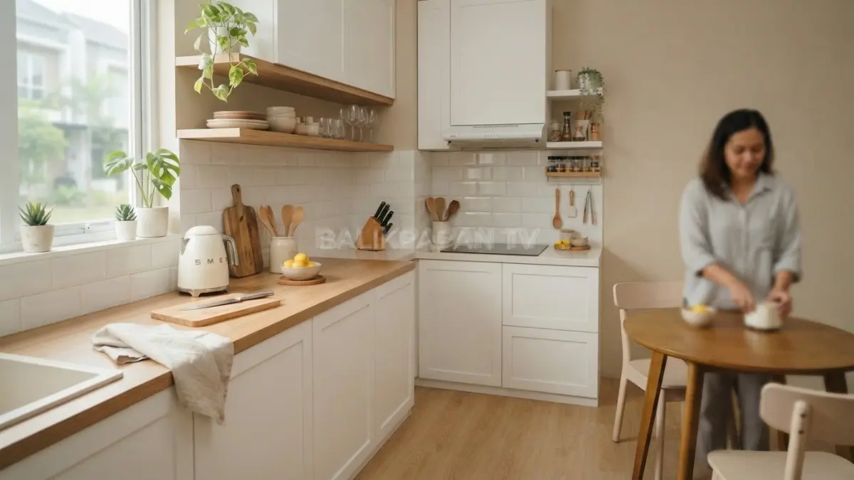 Warna terang pada dapur kecil membantu menciptakan kesan ruang lebih luas, bersih, dan nyaman (BTV/Ai)