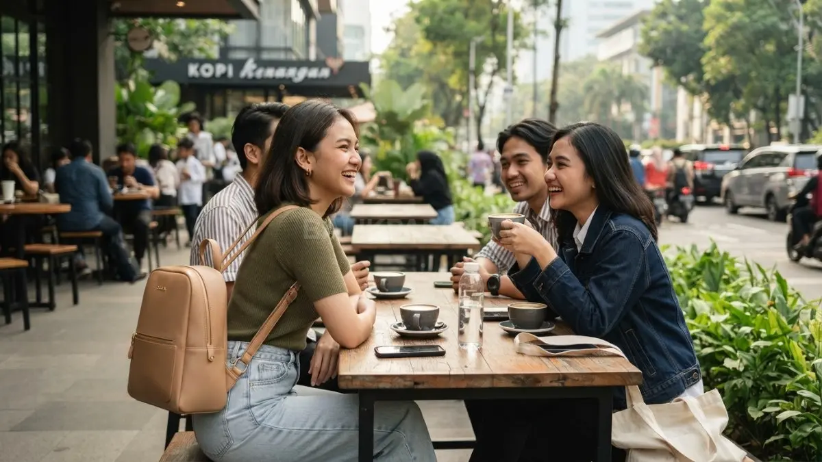 Backpack minimalis melengkapi outfit kasual, menghadirkan kenyamanan, gaya modern, dan penampilan harmonis sepanjang aktivitas harian (BTV/AI)
