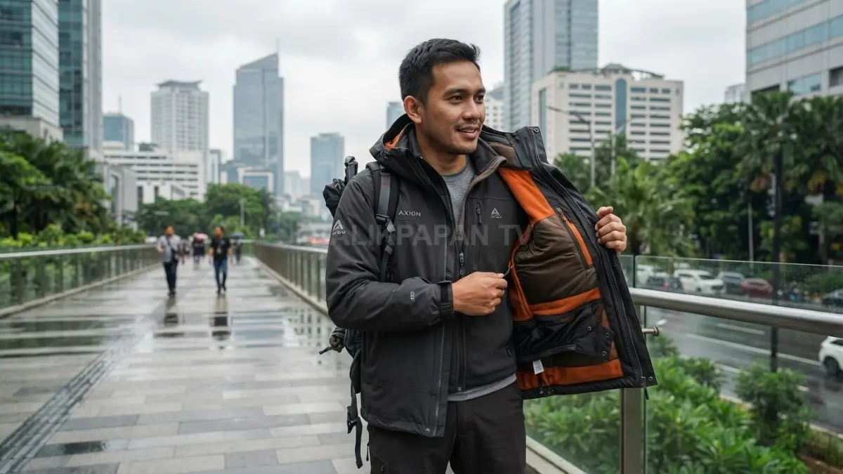 Detail lapisan insulasi pada jaket modern yang dirancang mempertahankan panas tanpa menambah bobot. (BTV/AI)