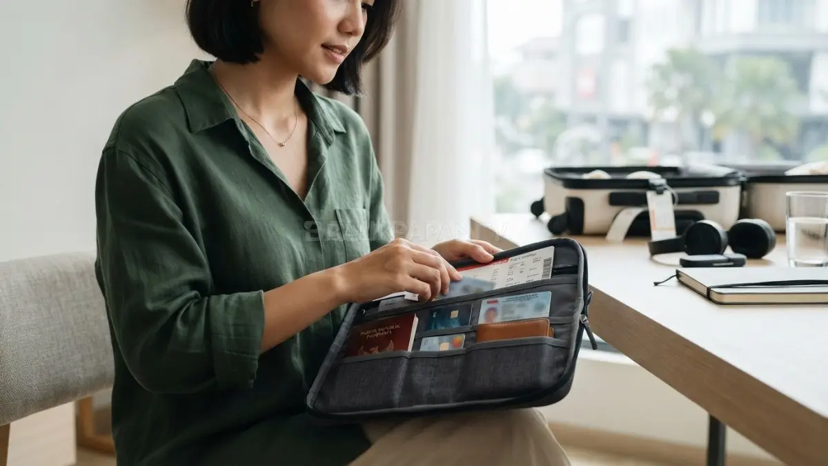 Dokumen dan pembayaran tersimpan rapi membantu perjalanan lebih aman serta memudahkan akses saat dibutuhkan. (BTV/Ai)

