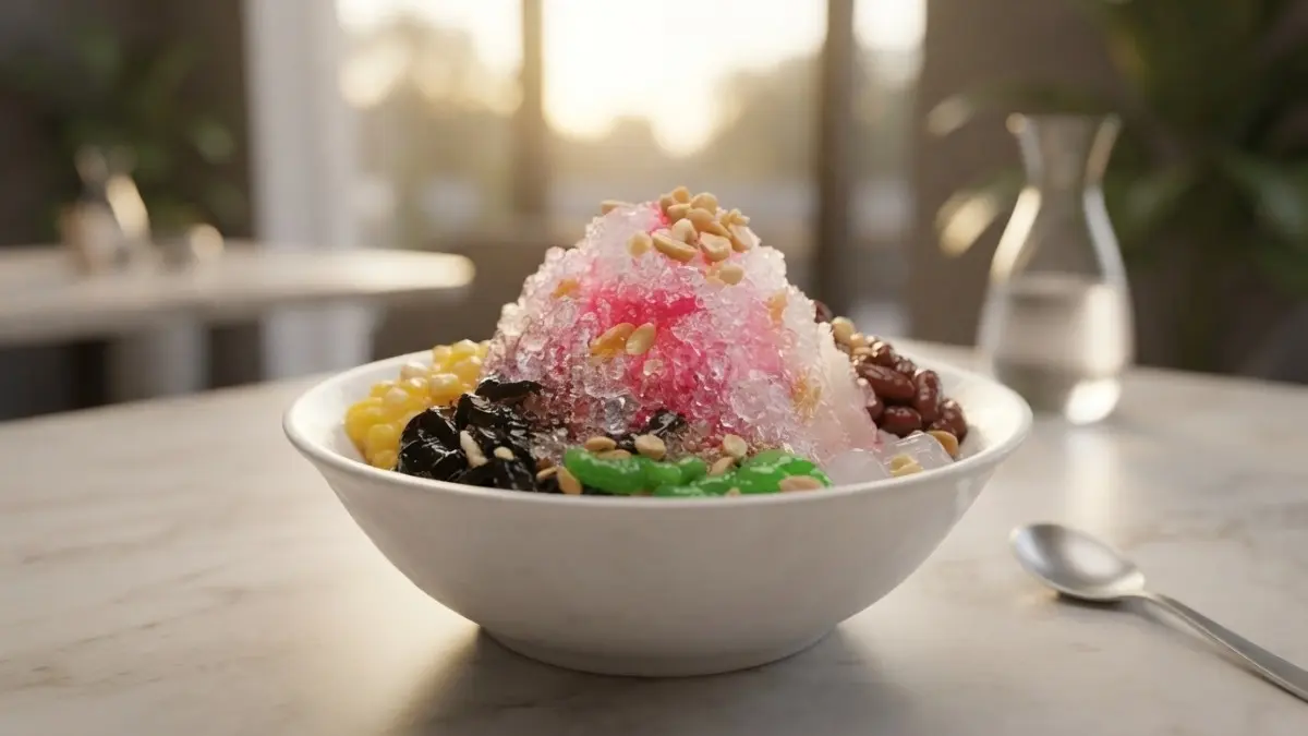Es Nona khas Kalimantan Barat menyajikan perpaduan es serut, pepaya, pacar cina, dan sirup tradisional (BTV/AI)
