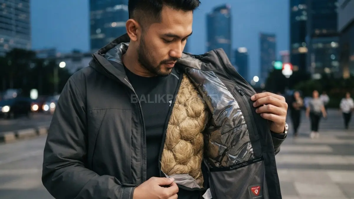 Jaket berinsulasi sedang memberi kehangatan optimal sesuai aktivitas, cuaca, dan lingkungan tropis seperti Balikpapan (BTV/AI)