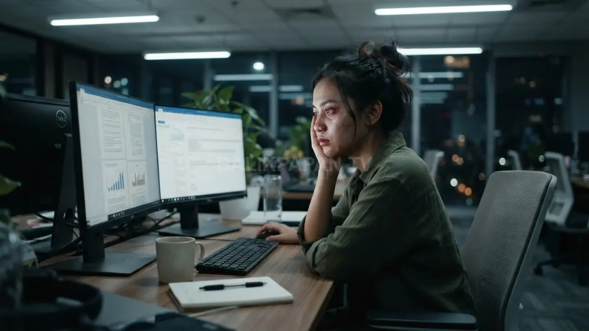 Produksi sebum berlebih akibat hormon stres memicu timbulnya kotoran yang tersumbat di dalam pori-pori. (BTV/Ai)