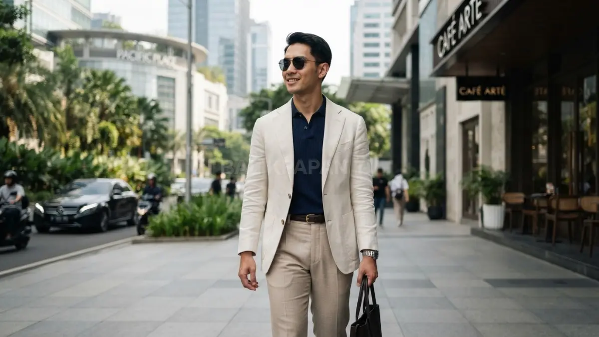 Outfit pria bergaya old money memadukan warna netral, potongan klasik, elegan, nyaman, sesuai aktivitas harian modern (BTV/AI)
