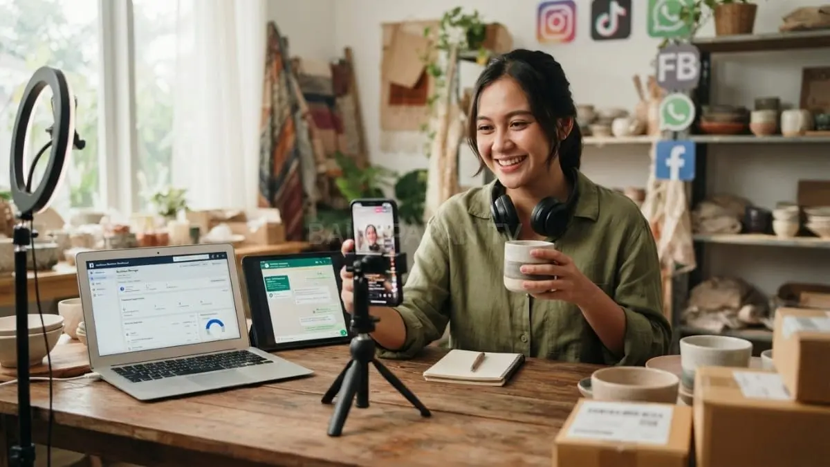Promosi usaha kecil melalui Instagram, TikTok, WhatsApp, dan Facebook meningkatkan kepercayaan pelanggan serta penjualan efektif. [BTV:AI]