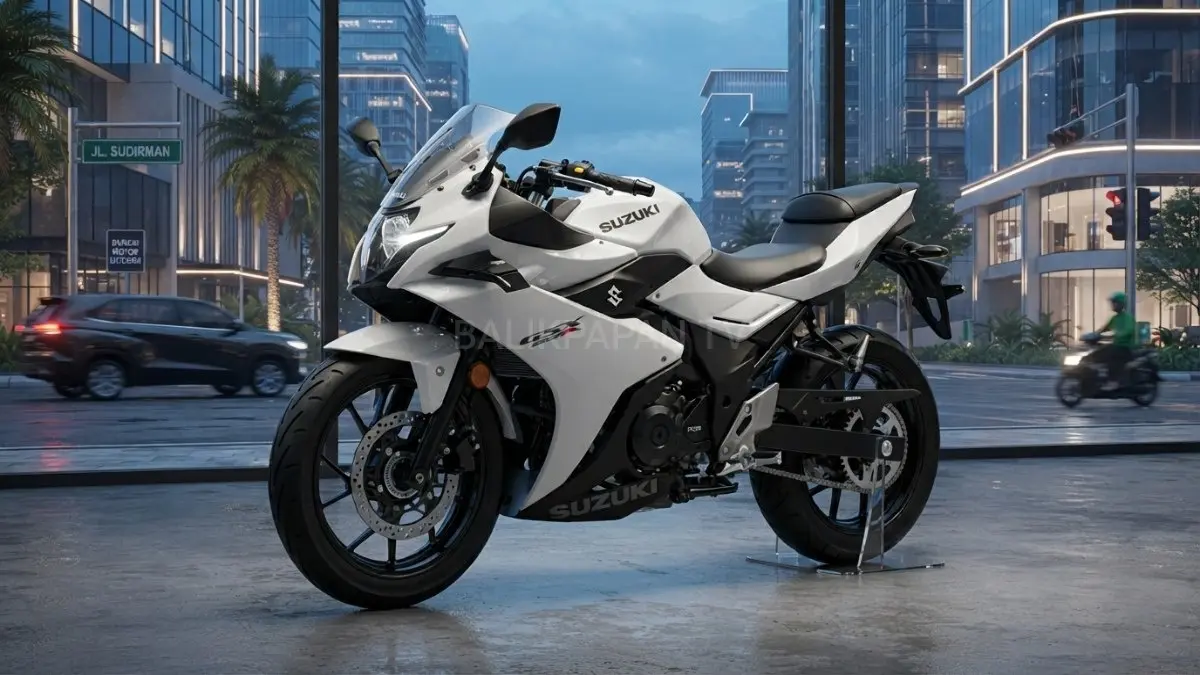 All New Suzuki GSX250R-F 2026 tampil dengan desain sport baru dan lampu full LED projector. (BTV/AI) 