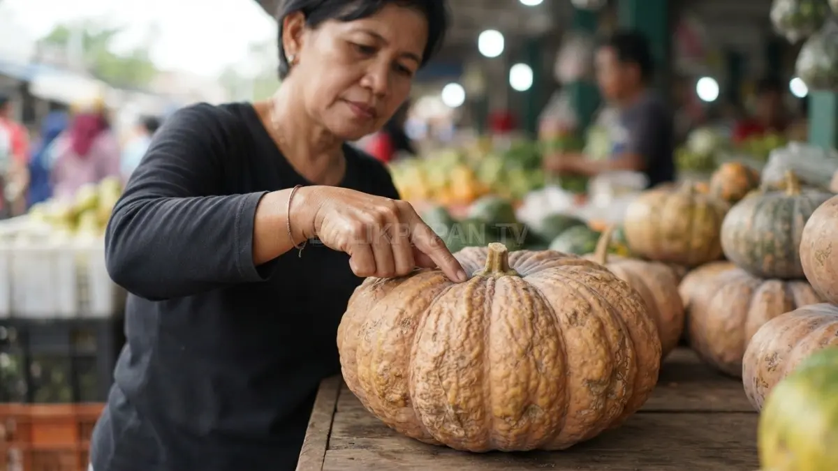 Buah bercangkang keras dapat diperiksa melalui suara ketukan untuk mengenali kepadatan dan kondisi bagian dalam. (BTV/Ai)
