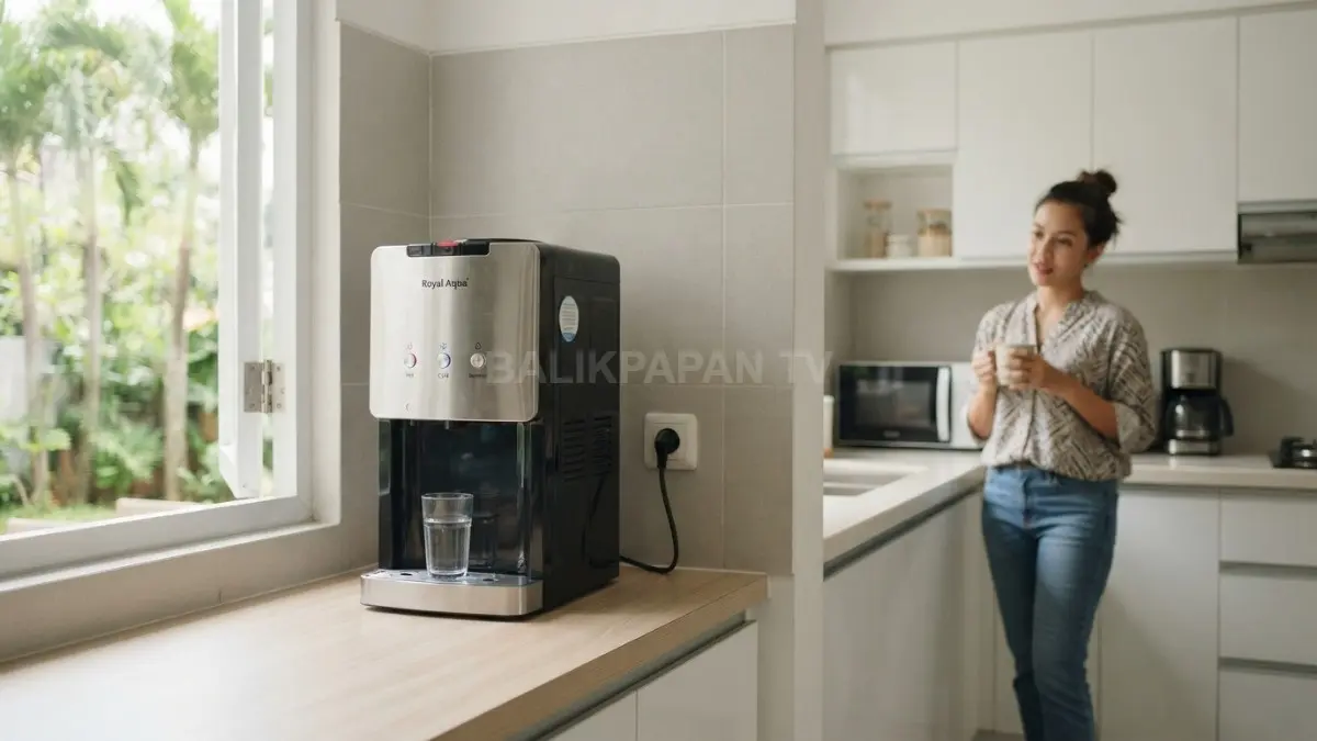 Dispenser ditempatkan dengan sirkulasi udara yang baik agar komponen bekerja lebih optimal. (BTV/AI)