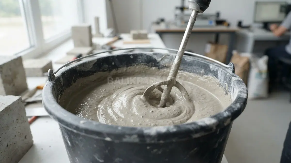 Formula semen Portland dan aditif PCE menghasilkan adukan beton padat, encer, serta tidak retak. (BTV/Ai)
