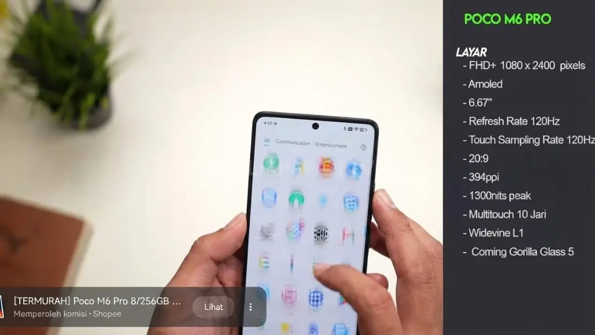Layar AMOLED 120Hz Poco M6 Pro dipadukan Helio G99 Ultra tetap kompetitif pada 2026. [BTV:AI]