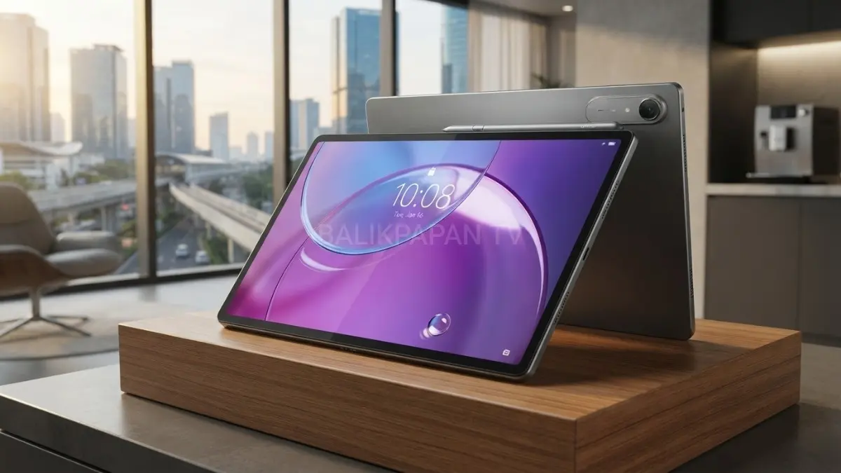 Lenovo Idea Tab Pro Gen 2 menampilkan layar 3,5K 144Hz untuk hiburan. (BTV/AI) 