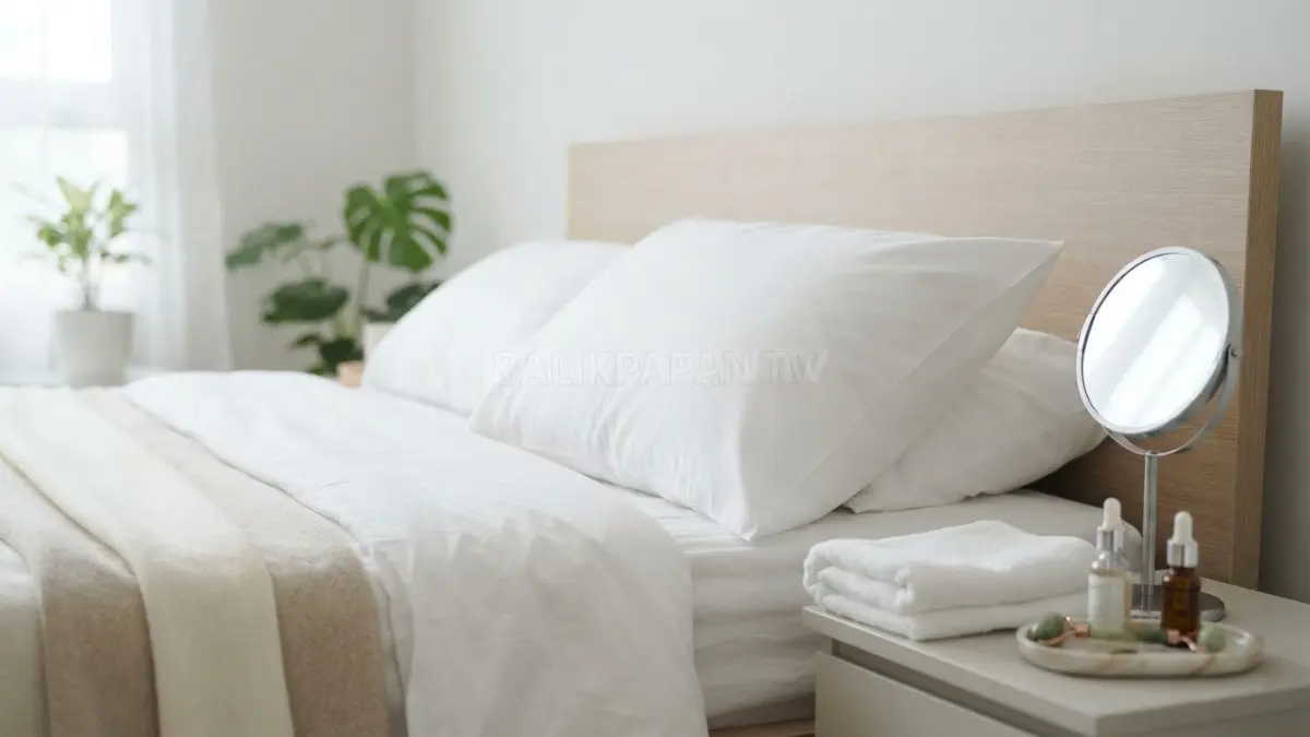 Sarung bantal bersih membantu menjaga kenyamanan kulit wajah dari penumpukan minyak dan kotoran saat tidur. (BTV/Ai)