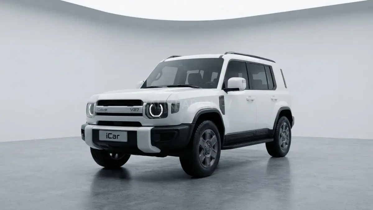 Tampilan iCAR V27 REEV bergaya boxy saat diperkenalkan menjelang GIIAS 2026 dengan teknologi Range Extender. (BTV/AI) 