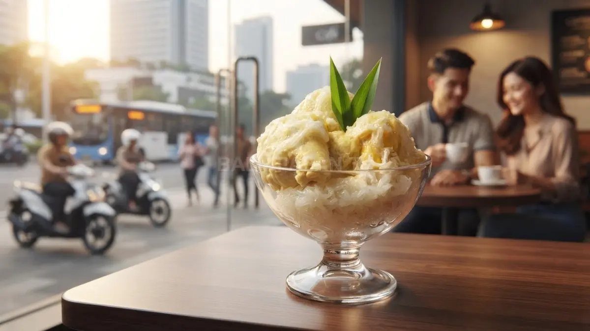 Es durian Pontianak memadukan durian premium, cita rasa autentik, dan kebanggaan kuliner khas Kalimantan Barat (BTV/AI)
