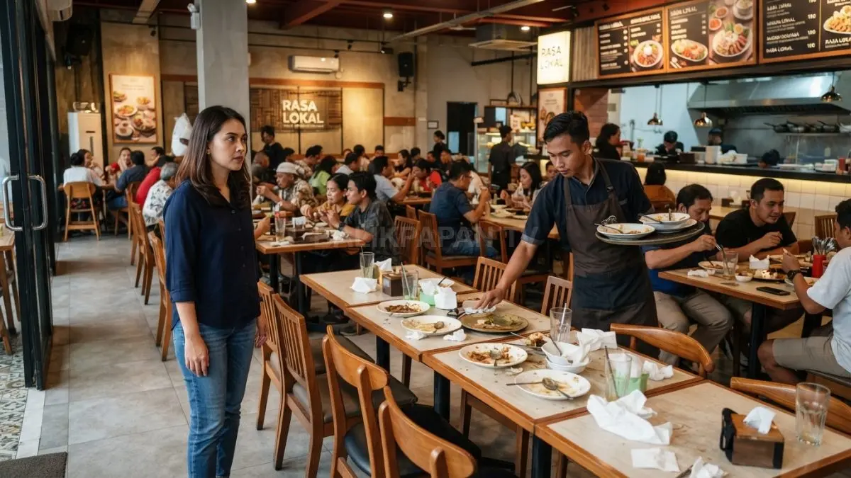 Kesalahan memilih tempat makan sering terjadi karena pelanggan hanya melihat keramaian tanpa memperhatikan kebersihan dan pelayanan. (BTV/Ai)
