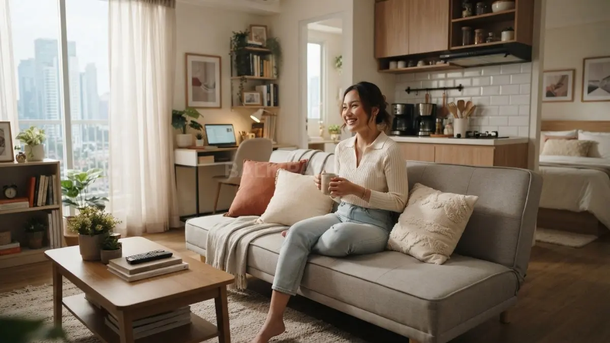 Sofa bed multifungsi membantu membagi rumah satu ruangan menjadi area nyaman, praktis, dan efisien (BTV/AI)
