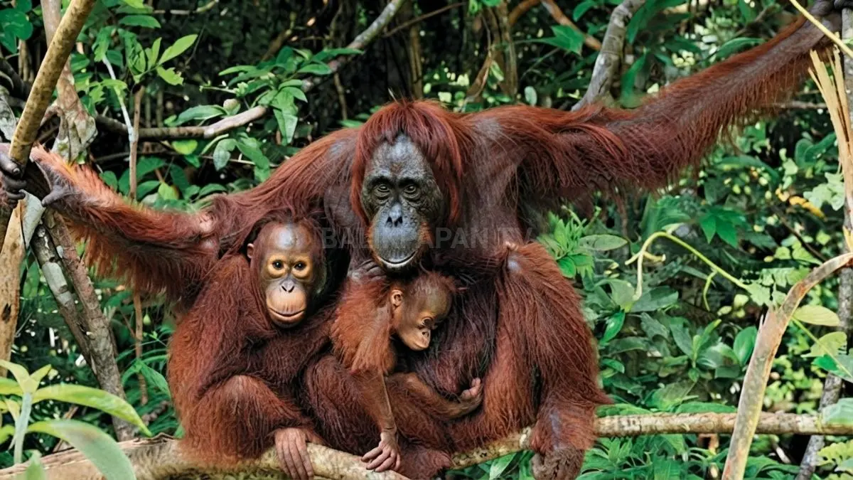 Orangutan Tanjung Puting menghadapi ancaman deforestasi dan sawit, menegaskan pentingnya konservasi habitat berkelanjutan di Kalimantan. (BTV/AI)