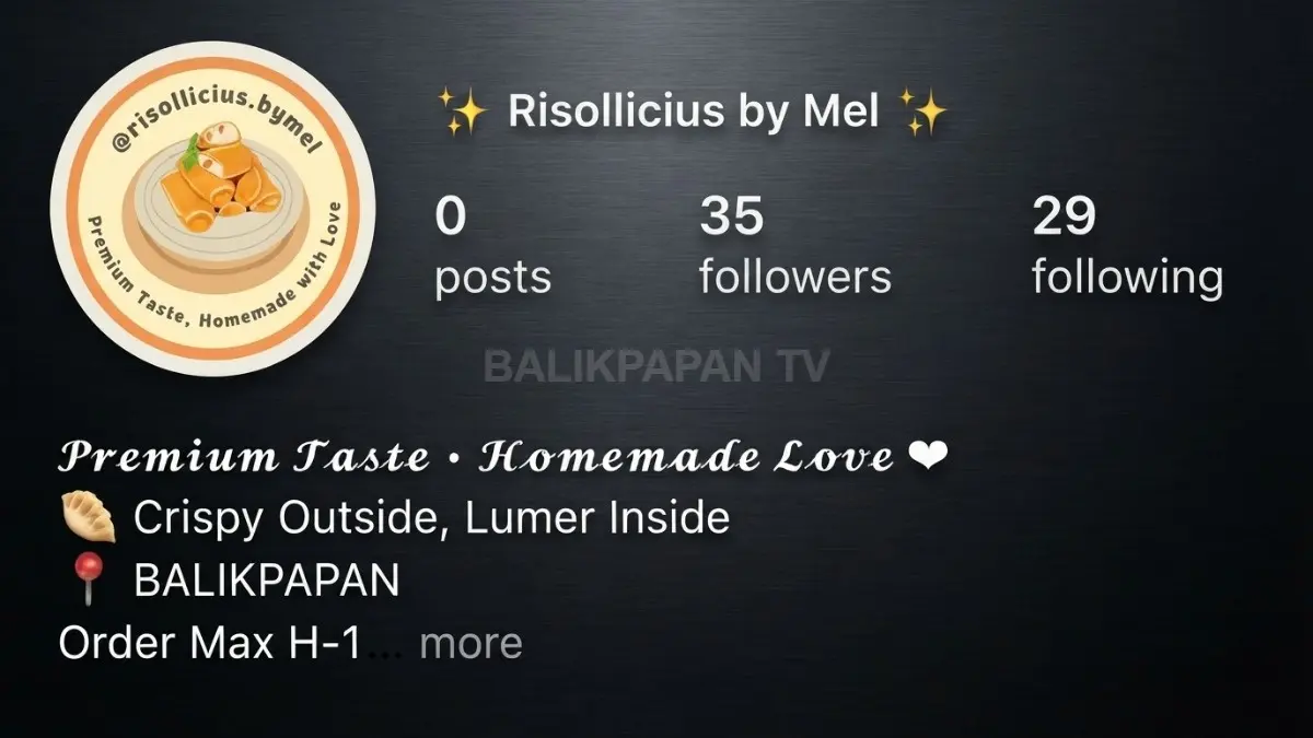 Tampilan akun Instagram risollicius.bymel menampilkan aneka risoles premium dengan isian menggugah selera pelanggan harian (BTV/AI)