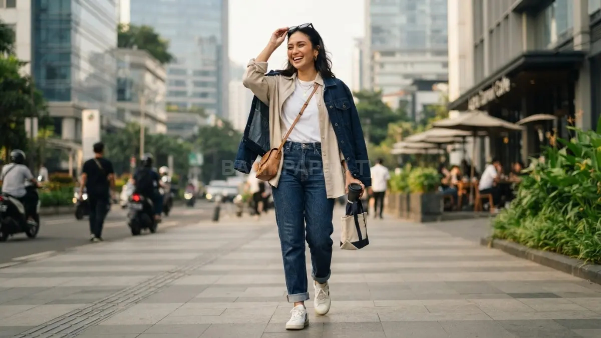Celana denim berkualitas menghadirkan gaya modis, nyaman, fleksibel, serta mudah dipadukan berbagai pilihan busana sehari-hari. (BTV/AI)