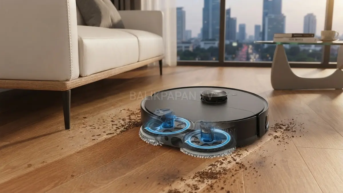 Ilustrasi Ketika Vacuum Tapo RV50 Pro Omni Beroperasi. (BTV/AI) 