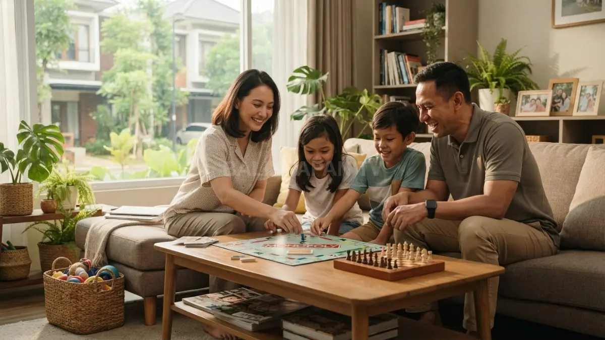 Keluarga menikmati ruang bebas gawai, mempererat kebersamaan, komunikasi, kenyamanan, serta keseimbangan hidup sehari-hari di rumah (BTV/AI)