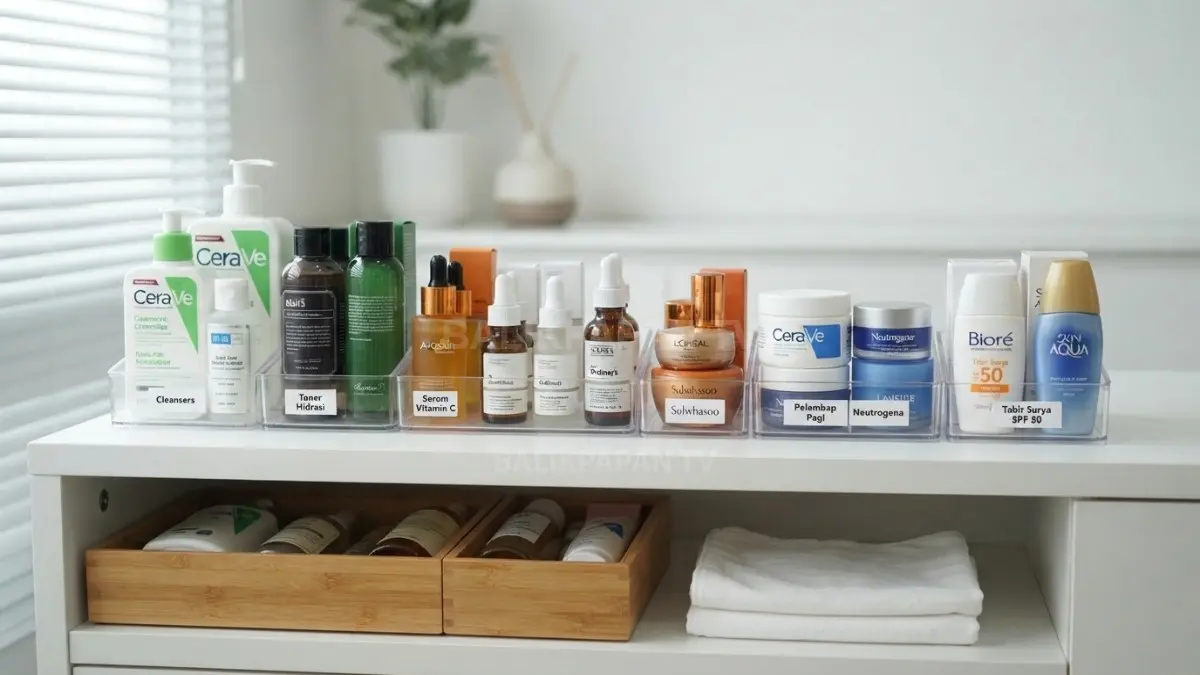 Menjaga kualitas skincare dimulai dari cara menyimpan, memakai, dan merawat produk setiap hari. (BTV/Ai)

