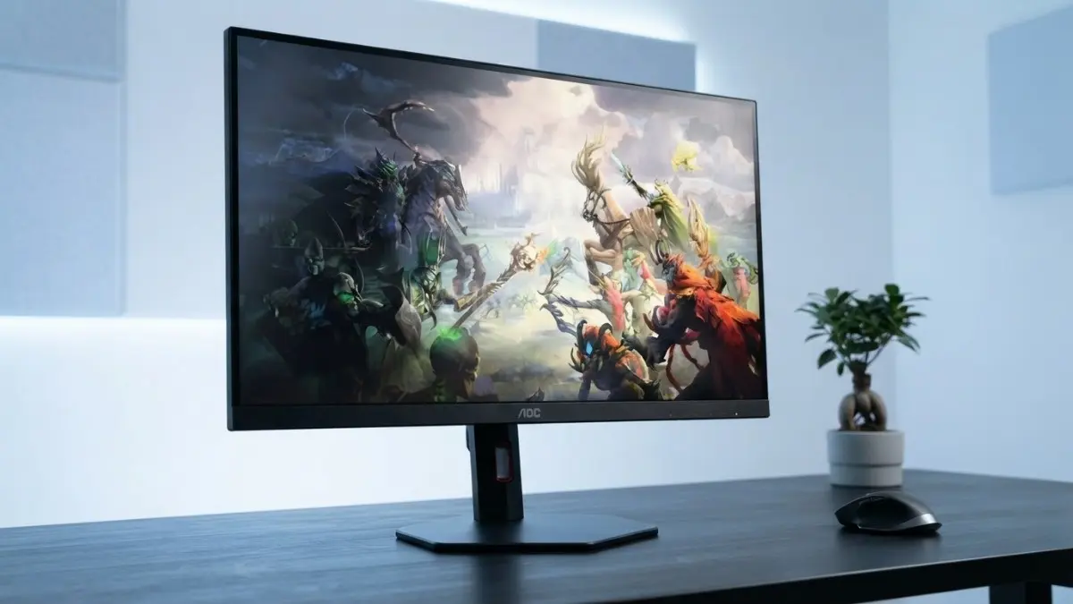 Monitor AOC Q27G4ZR 27 inci QHD 260Hz tampil dengan desain minimalis untuk gaming kompetitif. (BTV/AI) 