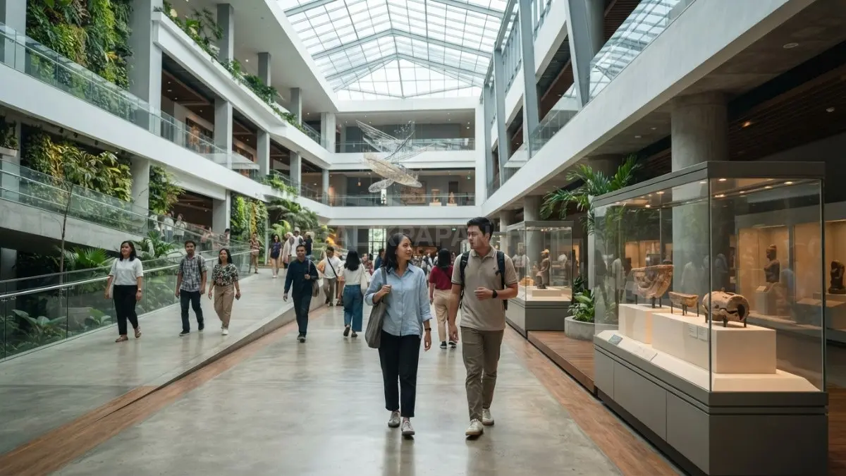 Museum modern memanfaatkan pencahayaan alami, atrium, dan ruang terbuka menghadirkan pengalaman edukatif nyaman berkelanjutan bagi pengunjung (BTV/AI)
