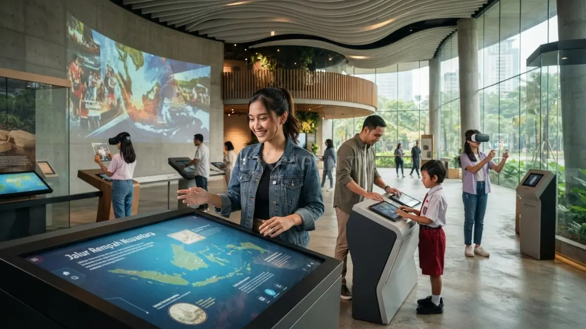 Museum modern menghadirkan teknologi interaktif digital untuk memperkaya edukasi, budaya, dan pengalaman pengunjung secara imersif berkelanjutan (BTV/AI)
