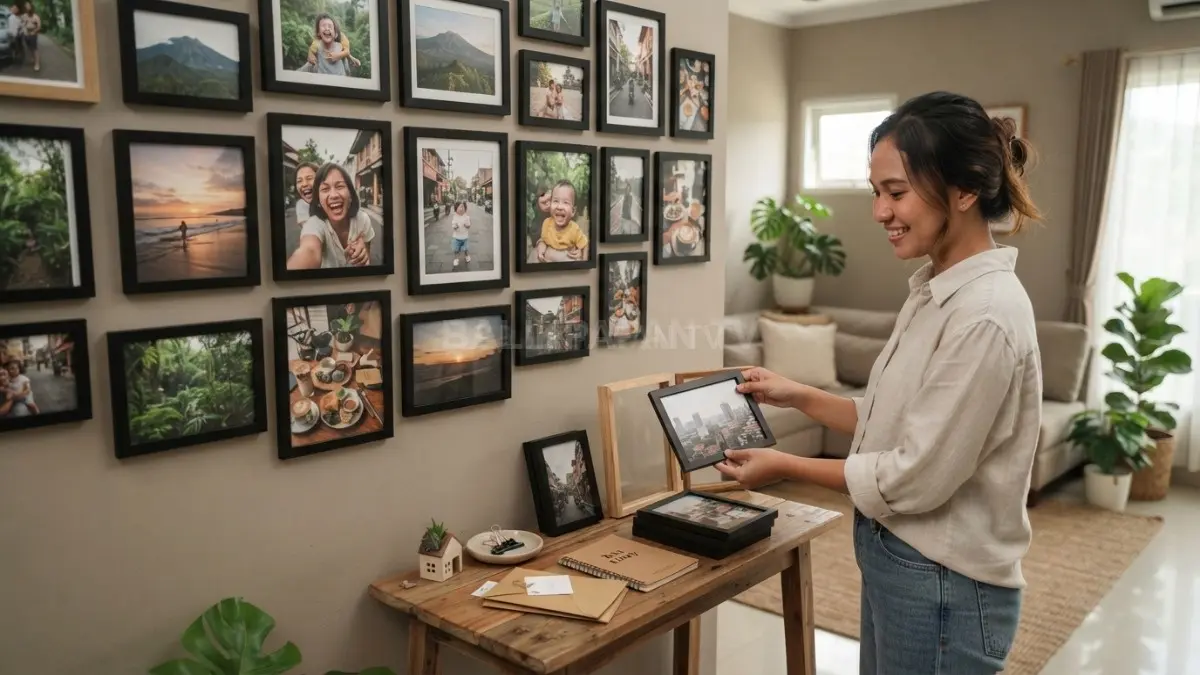 Susunan foto yang berubah berkala membuat dinding rumah terasa hidup dengan cerita dan kenangan baru. (BTV/Ai)