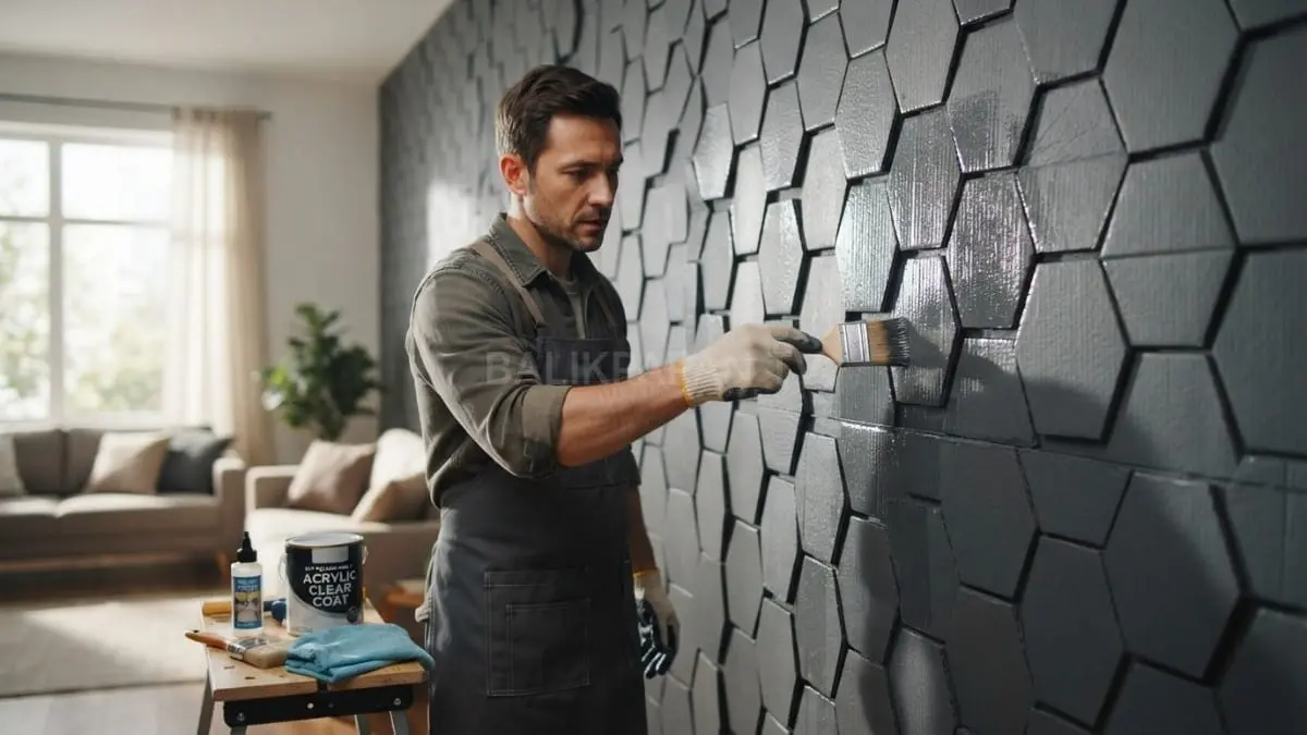 Wall panel kardus berlapis pelindung akrilik tampil awet, bersih, cocok mempercantik ruang keluarga modern sehari-hari [BTV:AI]