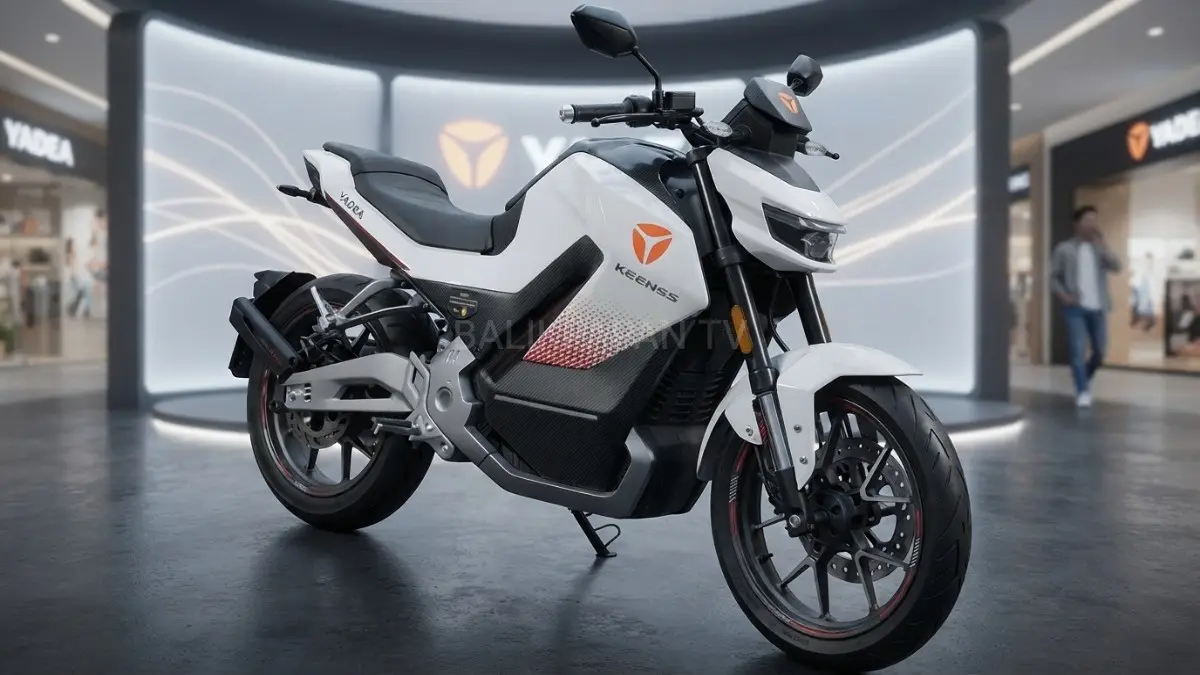 Yadea Keeness tampil dengan desain motor listrik sport berwarna modern. (BTV/AI) 