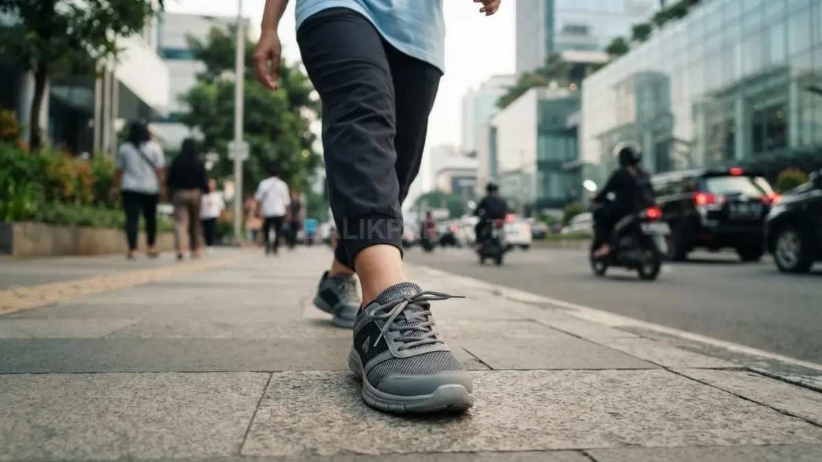 Bagian depan sepatu yang menyisakan ruang bagi jari kaki untuk meningkatkan kenyamanan berjalan. (BTV/AI)