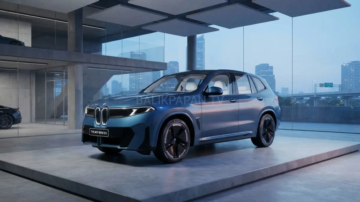 BMW iX3 terbaru dengan desain Neue Klasse yang menampilkan SUV listrik premium futuristik. (BTV/AI) 