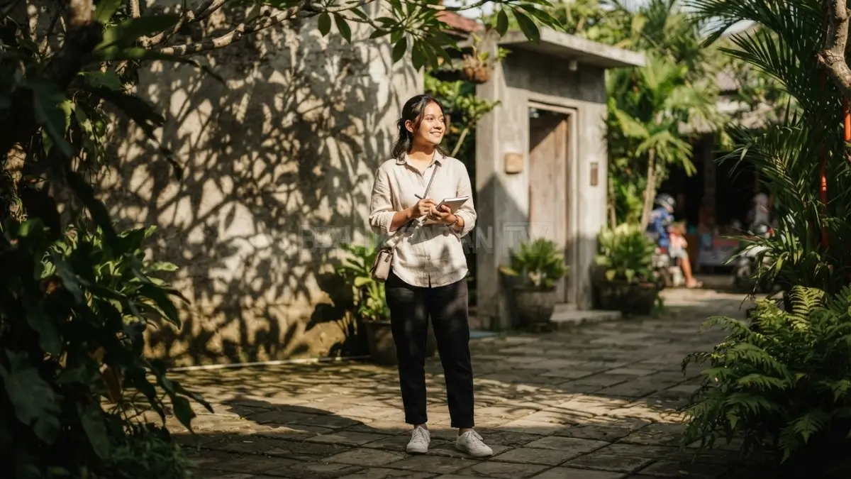 Celah bangunan dan bayangan dapat menjadi bingkai kreatif untuk menghasilkan foto perjalanan unik. (BTV/Ai)