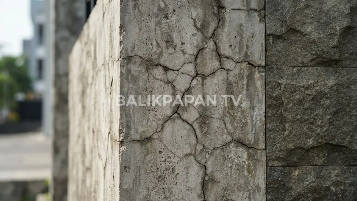 Retakan alami pada material dapat menjadi karakter visual yang memperkuat kesan autentik sebuah bangunan. (BTV/Ai)