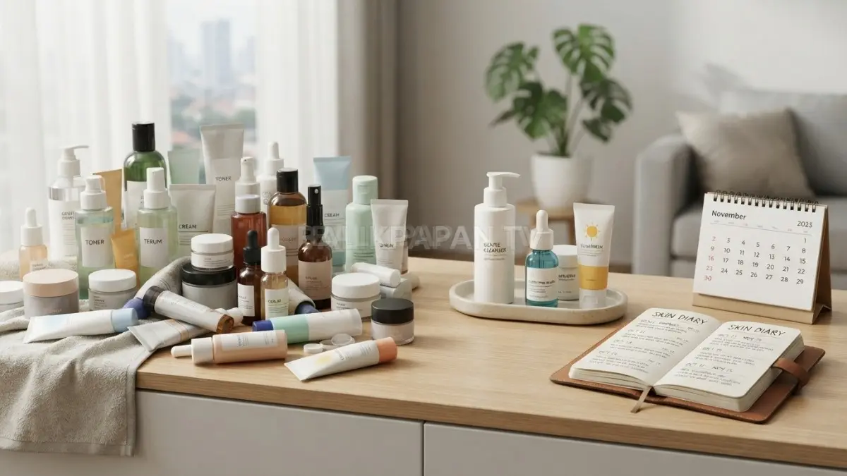 Diet skincare perlu dilakukan bertahap agar kulit dapat dievaluasi tanpa mengganggu rutinitas utama. (BTV/Ai)