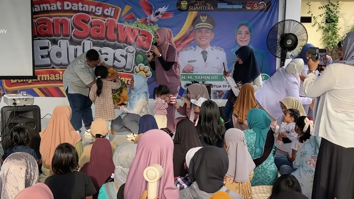 Edukasi kesehatan gigi dan mulut untuk anak dikemas menarik melalui kegiatan belajar sambil bermain di Taman Satwa dan Edukasi Jahri Saleh. (Sumber: Balikpapan TV)