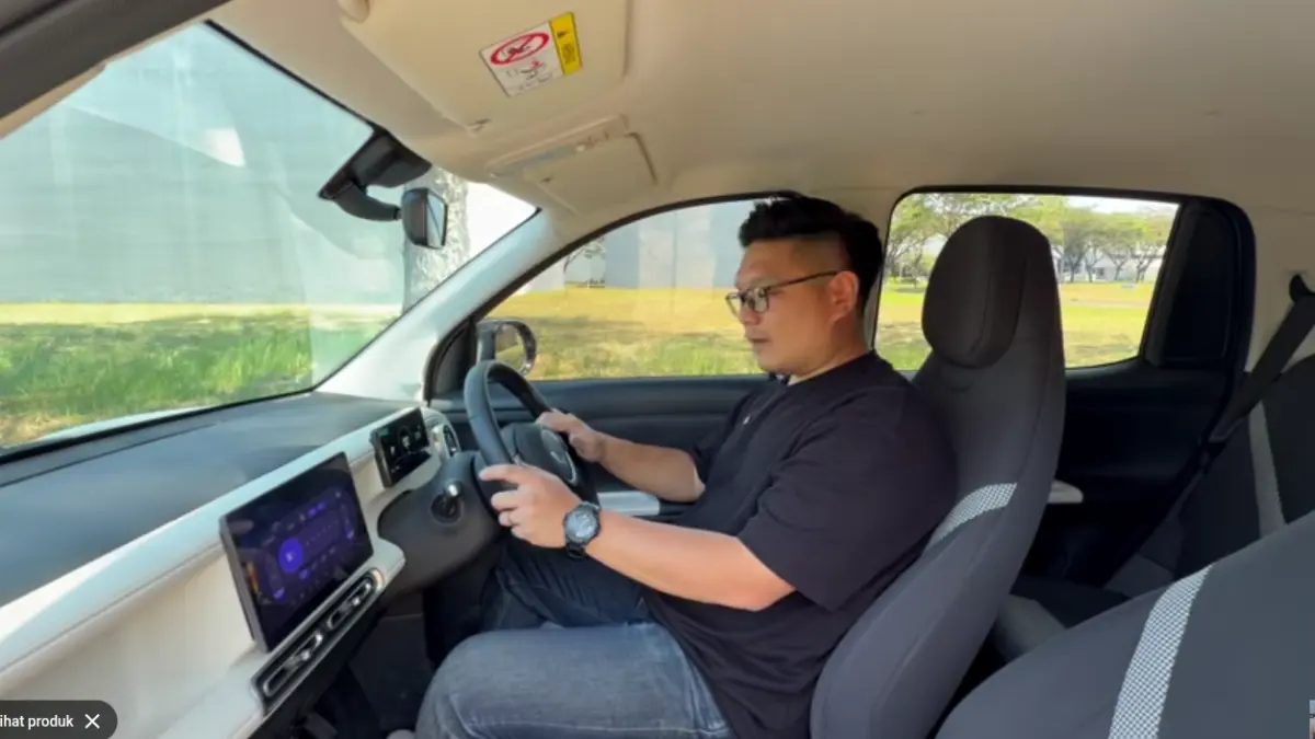 Interior Wuling Aira EV menawarkan kabin lebih lega dengan empat pintu dan akses penumpang semakin praktis. [BTV:AI]