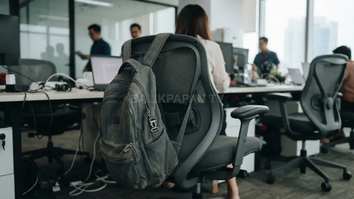 Kebiasaan menggantung tas di sandaran kursi mempercepat perubahan bentuk secara bertahap setiap hari terus berlangsung (BTV/AI)
 