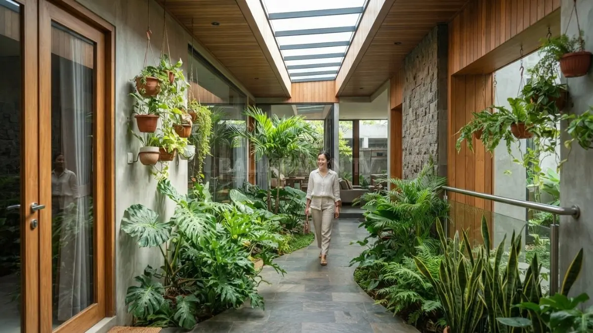 Lorong dapat diubah menjadi taman indoor yang menghadirkan suasana hijau, segar, dan lebih nyaman di dalam rumah. (BTV/Ai)