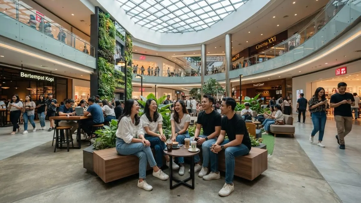 Pengelola plaza meningkatkan kenyamanan melalui pencahayaan alami, area duduk, petunjuk arah jelas dan aktivitas komunitas (BTV/AI)