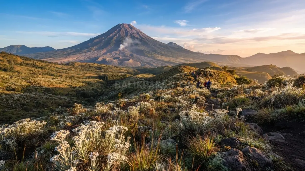 Di balik indahnya puncak gunung, ada edelweiss yang tetap setia mekar tanpa banyak minta.
Bukan untuk dipetik, tapi untuk dinikmati—karena yang abadi itu bukan cuma bunganya, tapi cerita di balik perjalanan kita (BTV/AI) 