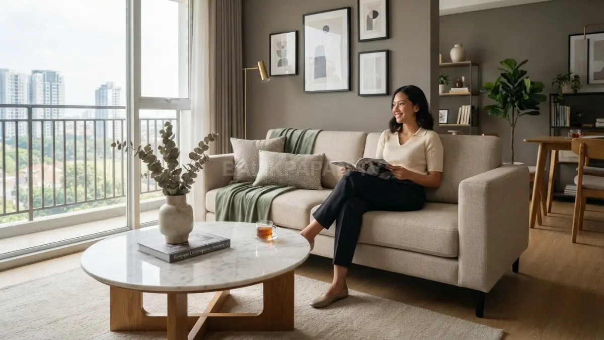 Furnitur klasik modern memperkuat nuansa Eropa melalui proporsi seimbang, material premium, dan tampilan elegan yang abadi. (BTV/AI)