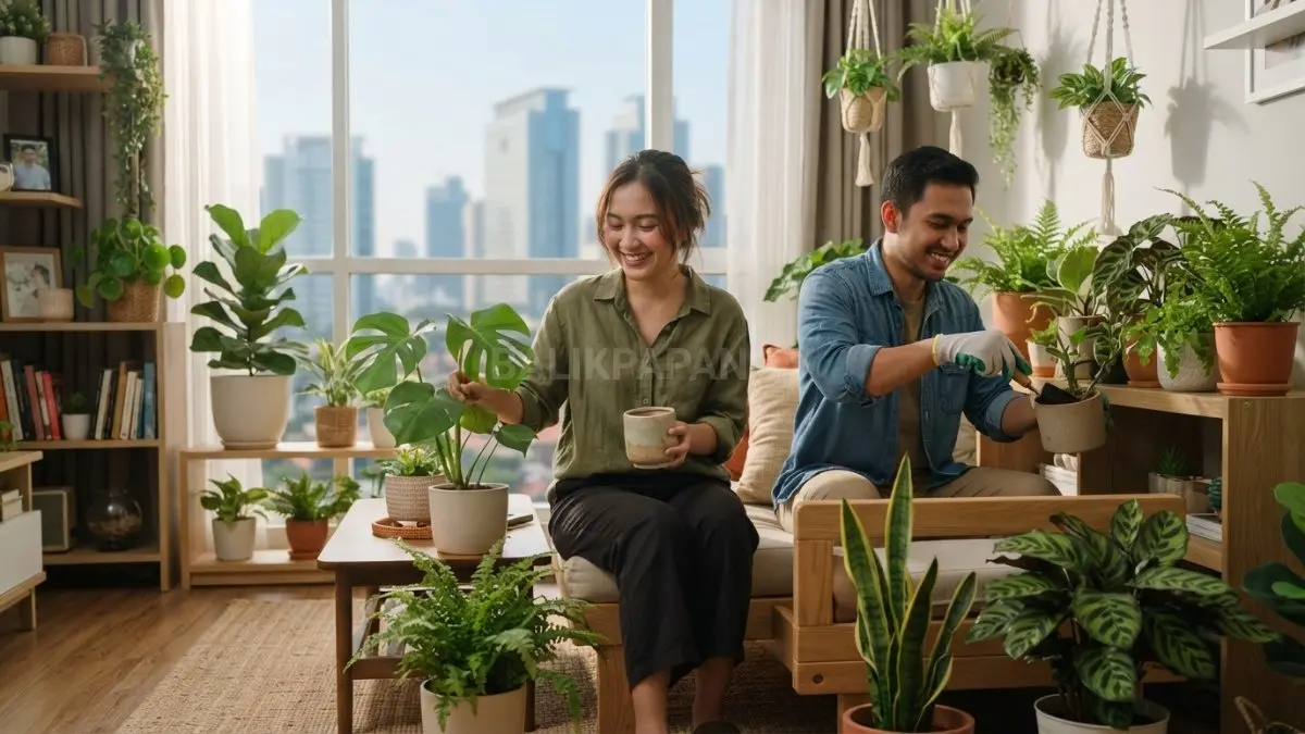 Merawat tanaman hias bersama dapat menciptakan lingkungan hunian yang lebih hijau dan nyaman. (BTV/AI)
