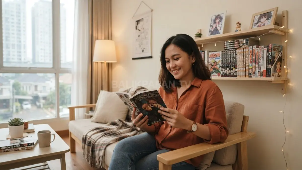 Dekorasi rumah minimalis bernuansa novel dan komik menghadirkan ruang kreatif, estetik, nyaman, dengan anggaran terjangkau bersama. (BTV/AI)
