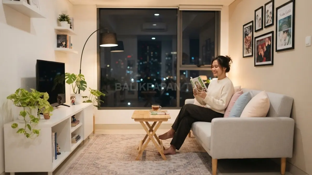 Gaya rumah minimalis bertema komik menghadirkan interior sederhana, rapi, artistik, dan ramah anggaran untuk keluarga modern. (BTV/AI)