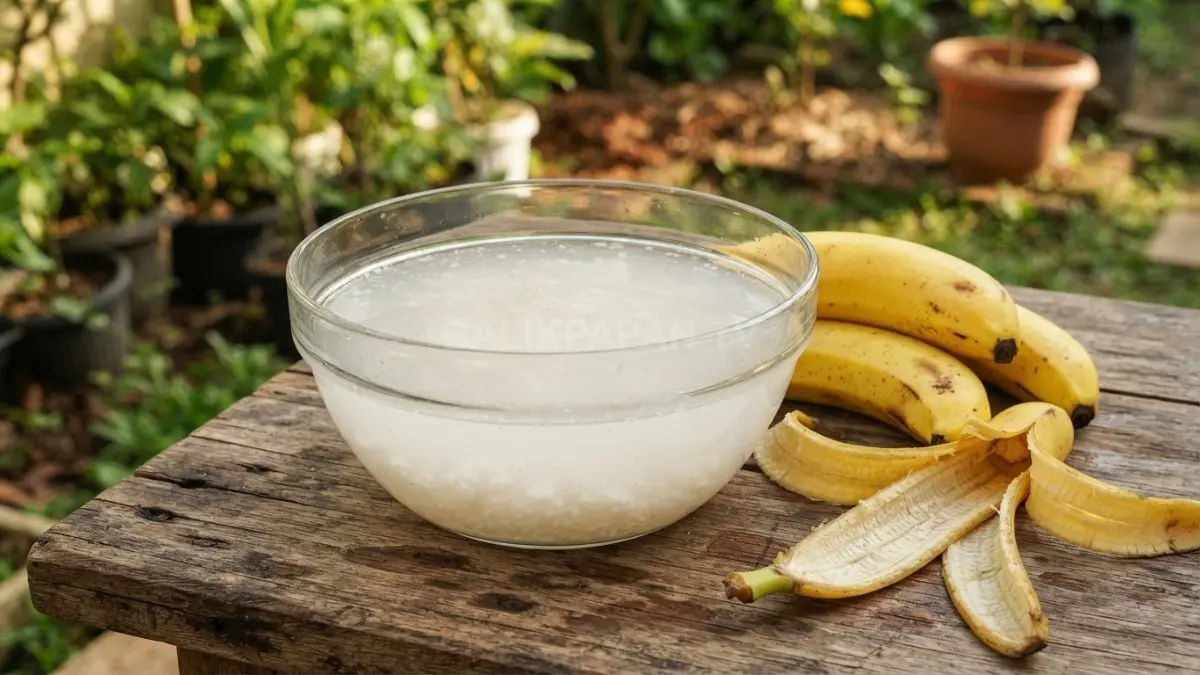 Gunakan air cucian beras segar kaya pati sebagai bahan utama fermentasi yang telah disaring. (BTV/Ai)